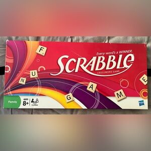 Hasbro Scrabble Crossword Board Game - EXCELLENT COND. W/ UNOPENED PIECES
